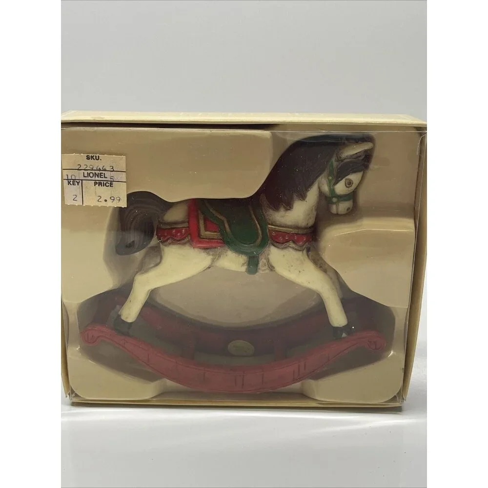 VINTAGE 1985 BRADFORD NOVELTY ROCKING HORSE CHRISTMAS DECORATION ORNAMENT Lionel